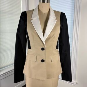 Michael Kors Women's Blazer - Black, Cream, and Tan